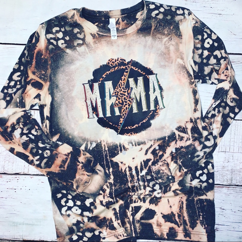 Mama Bella Canvas Bleached Long Sleeve